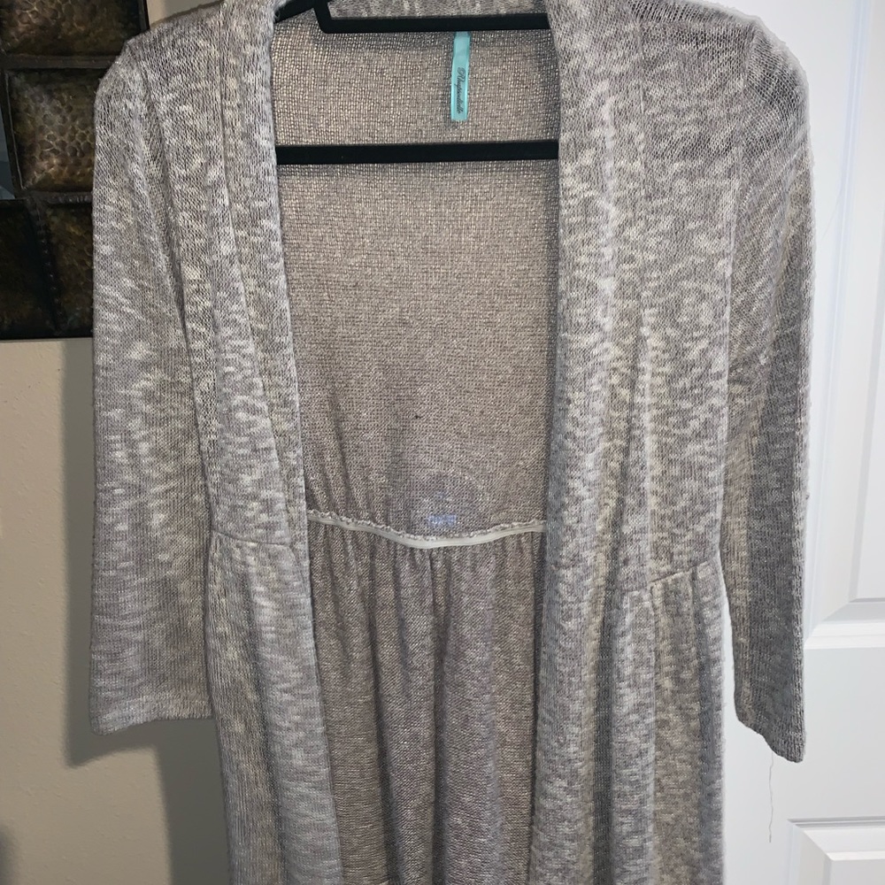 Taupe cardigan sweater